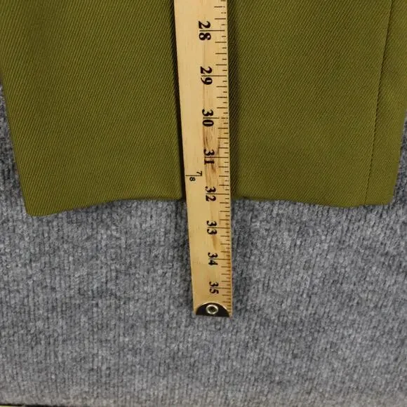The Fold Pants 6 Talia Pleated Wool Straight Leg Trouser Olive Green Work Office